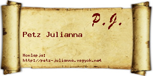 Petz Julianna névjegykártya